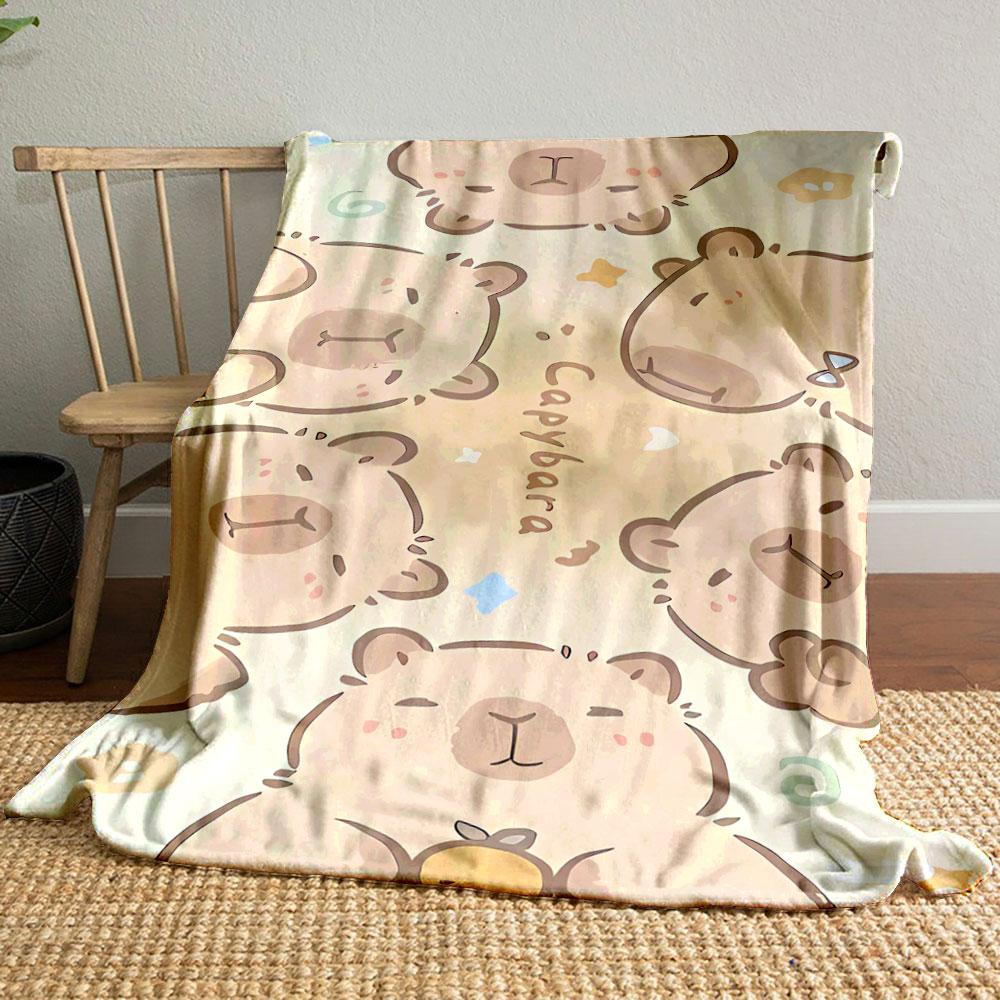 Cute Capybara Patterned Cozy Blanket bedroom Blanket for Livingroom Couch lunch break Soft throw for Friend's festival Gift