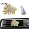 Odświeżacz powietrza do samochodu klips wentylacyjny luksusowy stop Rhinestone słoń dekoracja wylotu powietrza do samochodu dyfuzor do aromaterapii akcesoria do wnętrza samochodu