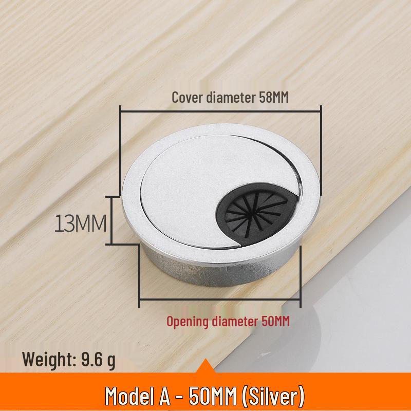 Round Plastic Cable Grommet Hole Cover for Office Desk - Sizes 50/60/65/80 Mm
