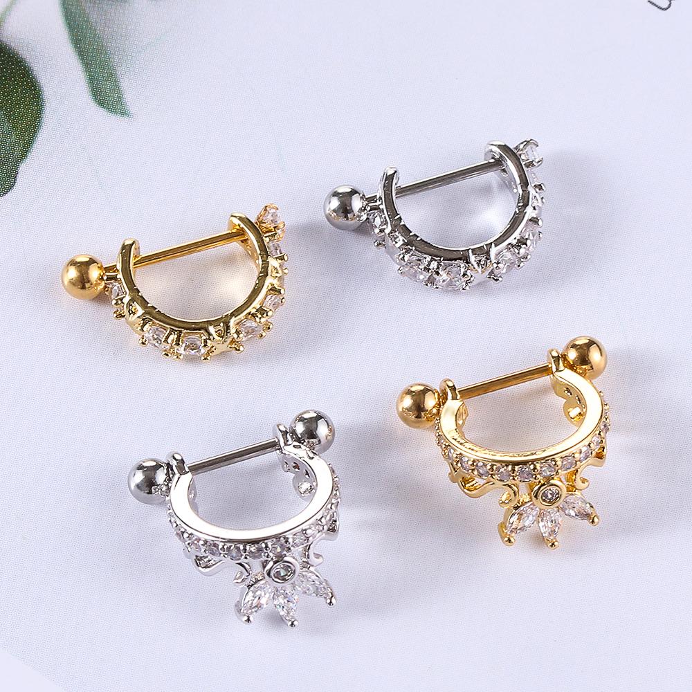 Agrewd Titan Piercing Schmuck - Stern & Mond Rook Piercing 16G 8mm Für Damen/Herren