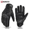 Vintage Leather Motorcycle Gloves CE Certification Summer Perforated Motorbike Racing Gloves Touch Screen Motocross Moto Gloves