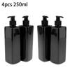 4 flaconi vuoti ricaricabili da 250 ml con pompa per lozione per dispenser di sapone gel, shampoo, dispenser a pressione, flacone per la conservazione da bagno