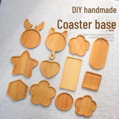 Bambus-Untersetzer & Tischset DIY-Kit für Kinder - Quadratische & Runde Mosaikbasis