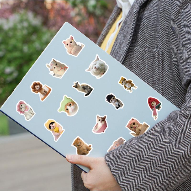 100pcs Cartoon Cat Dog Sticker Pack, Cute Pet Animal Journal Material, Kids Stationery DIY Decor Decals, Waterproof Stickers