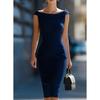 2026 Elegant Sleeveless Wrap-Fit Midi Dress With Off-Shoulder Neckline Women