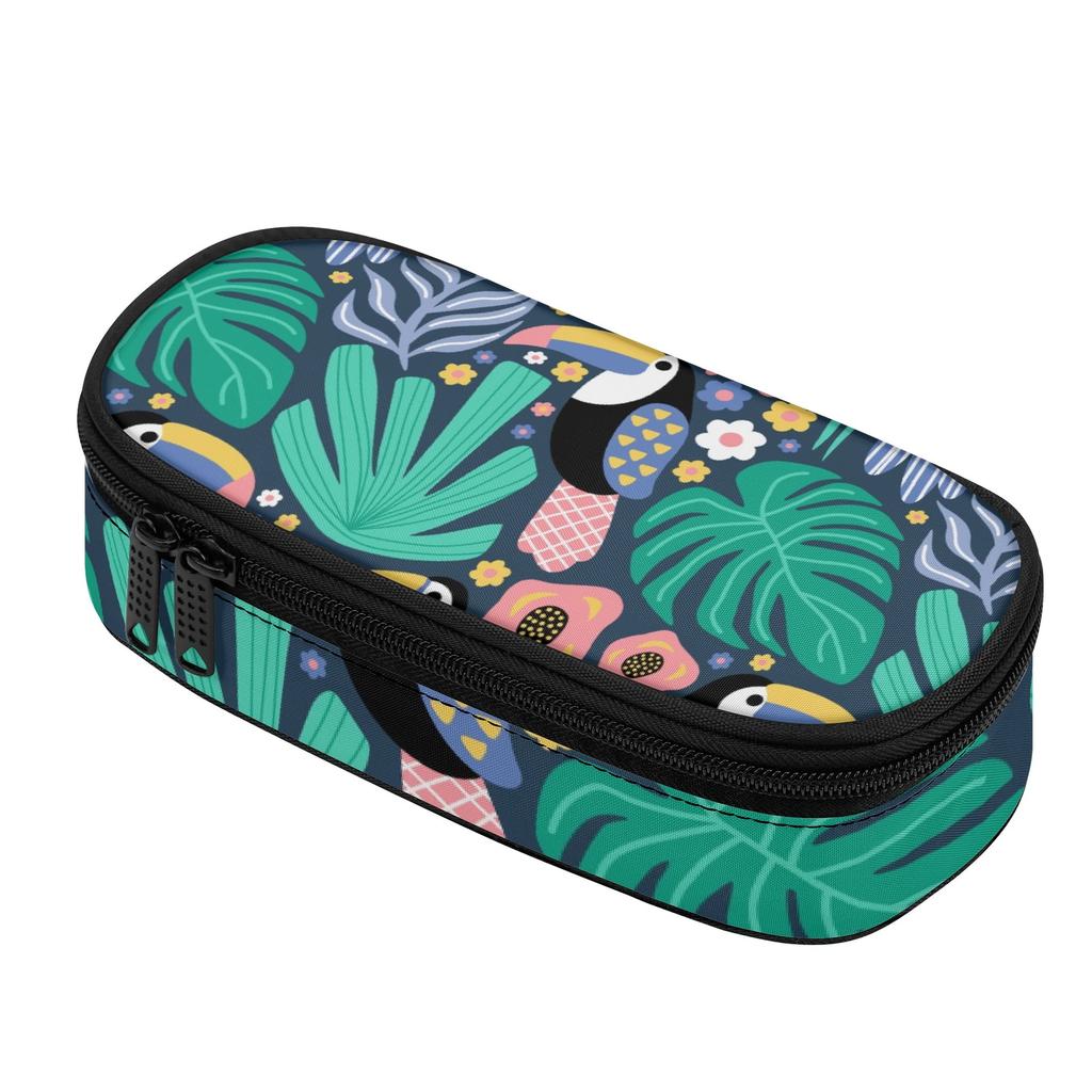 Pencil Bag Lightweight 300D Polyester Easy Open Zipper with Mesh Pocket Removable Divider and Pen Slots for School and Study