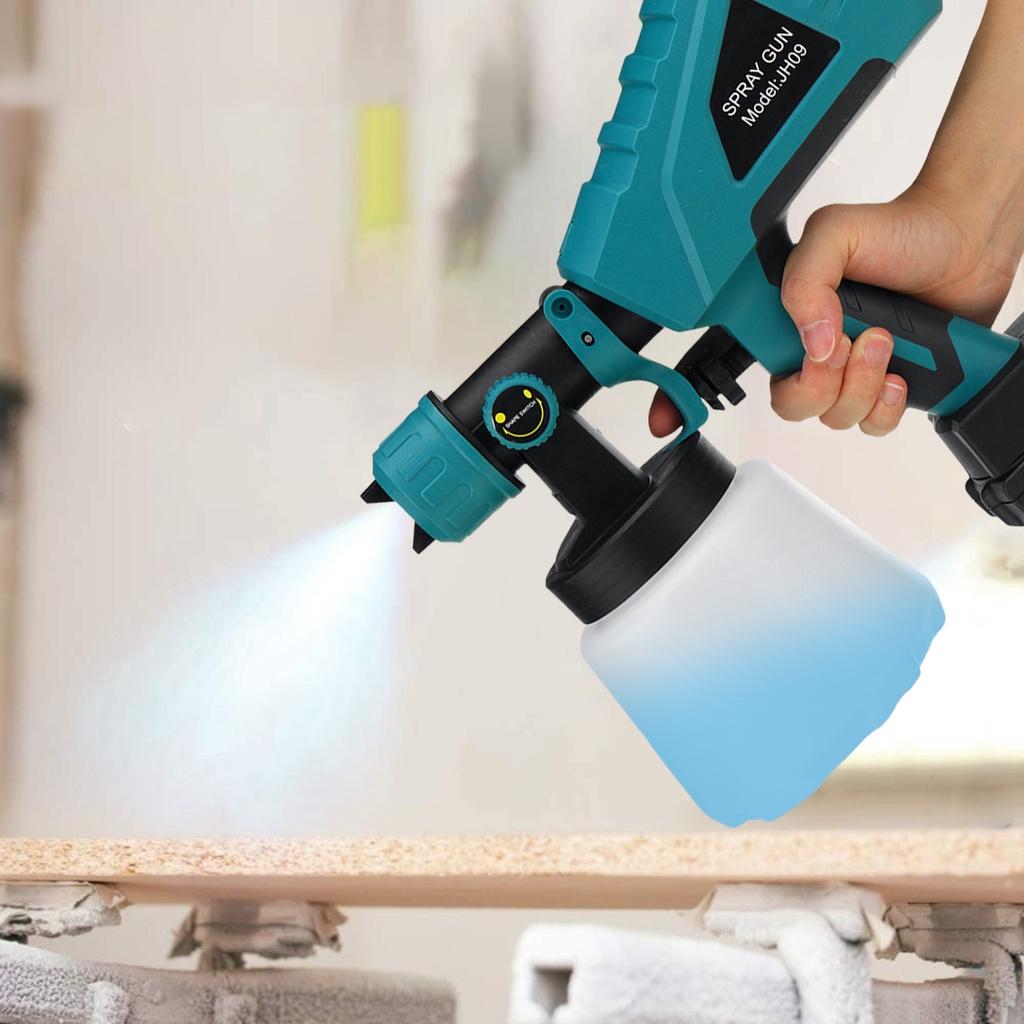 600W 1000ML Pistol de pulverizare electric fără fir, pulverizator de vopsea de uz casnic, 3 dimensiuni de duze, sculă electrică