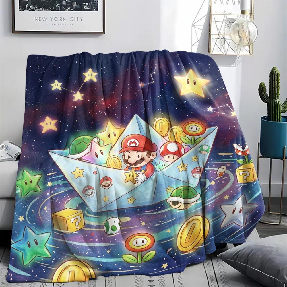 

Super Mario Print Flannel Blanket, Ultra Soft High Quality All Seasons Warm Throw, Home Decor Cozy Blanket, Perfect Christmas Gift 80cm x 120cm