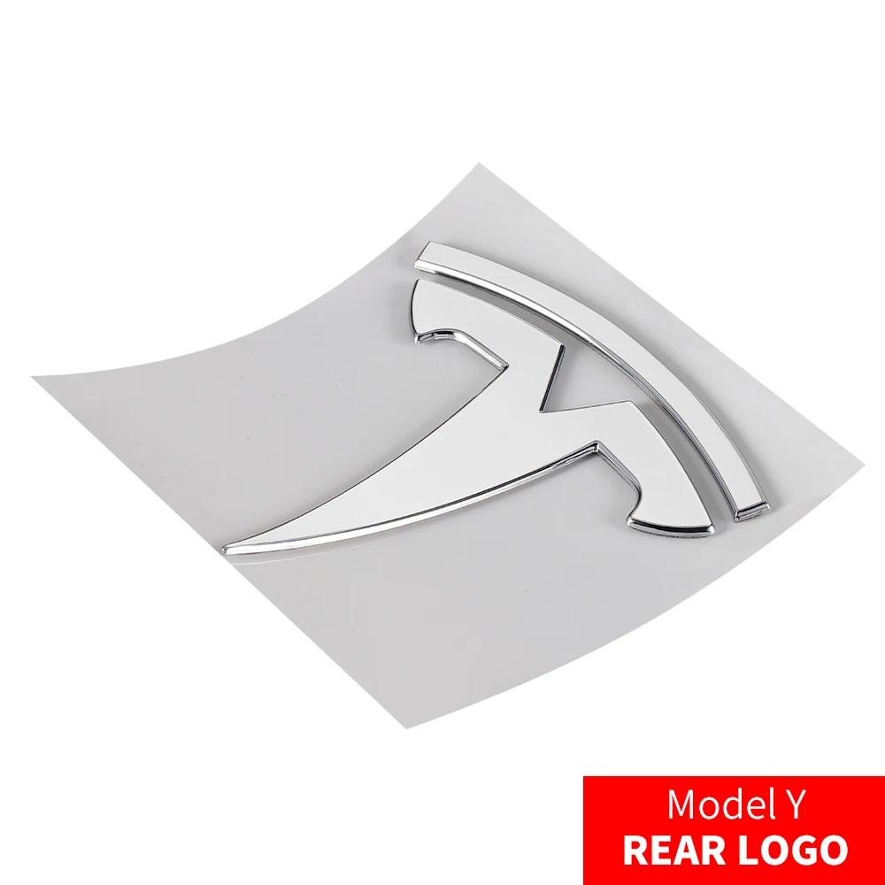 Car Sticker Tesla Tesla Car Front Emblem Rear Trunk Emblem Sticke for Model 3 Mode Y Metal Logo Replacement Rear and Rear Logos 