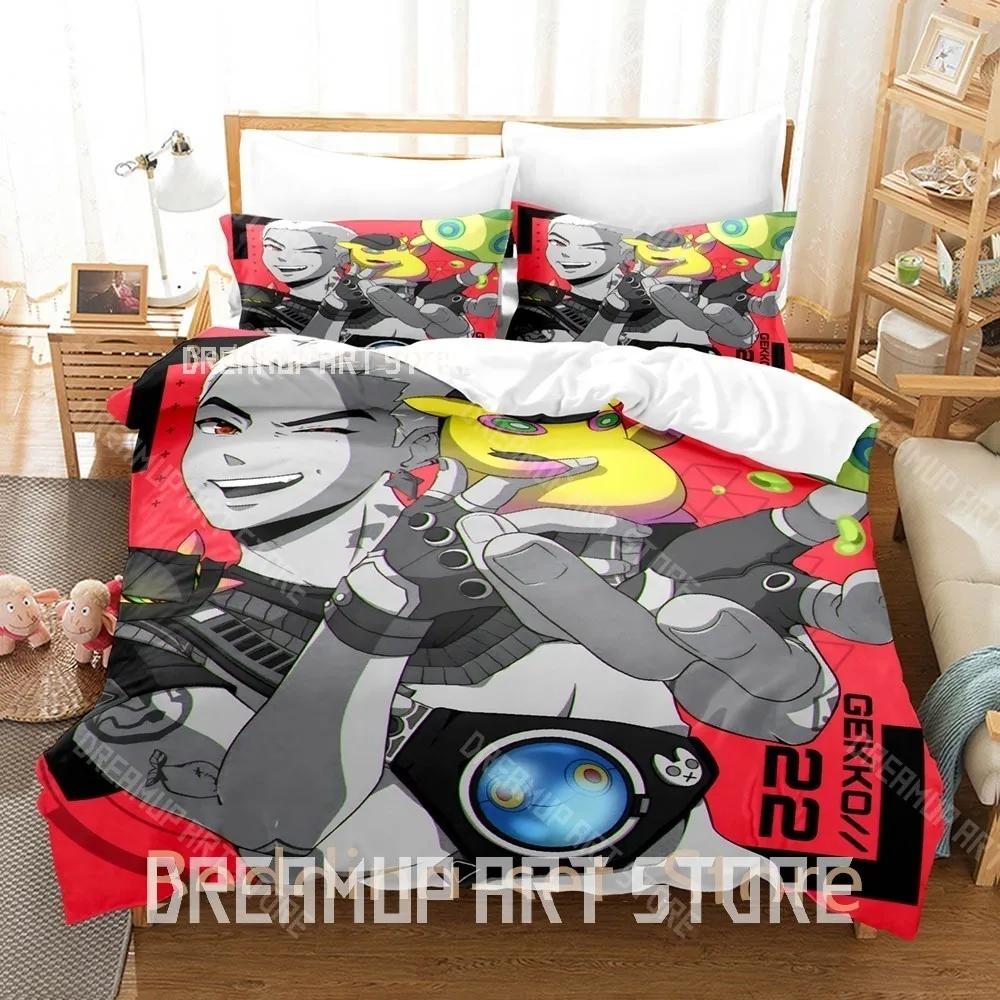 3D Print GEKKO VALORANT Bedding Set Single Twin Full Queen King Size Bed Set Adult Kid Bedroom Duvetcover Sets Anime Bed Sheet