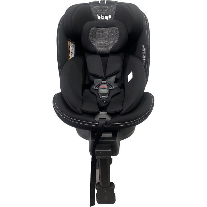 Siège-auto pivotant - BBGO - Blissrider - Naissance à 12 ans - I-SIZE 40-150 cm - ISOFIX - Noir et gris - Simili cuir