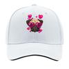 Valentine Day Pug Dog Heart Glasses Hearts Graphic Sandwich Baseball Cap Unisex Women Sun Cap Outdoor Workouts Hat