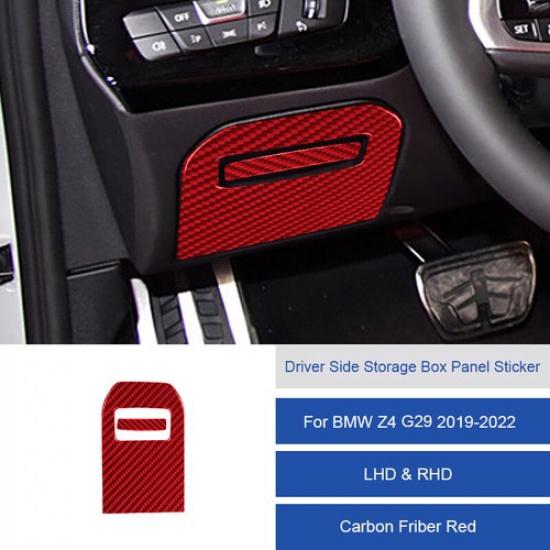 Red Carbon Fiber Car Front Driver Storage Box Cover For BMW Z4 G29   21