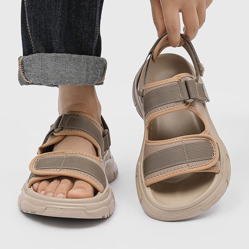 

Fashion soft-soled new sandals casual wear non-slip thick-soled wear-resistant beach shoes 471220 white-J 44 белый