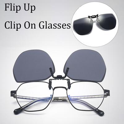 Non-polarized Men Oversized Driving Clip On Sunglasses Women Square Night Vision Eyeglasses