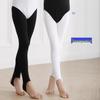 Girls' White Stirrup Dance Pants, Body Shaping Latin Dance Base Layer Long Pants