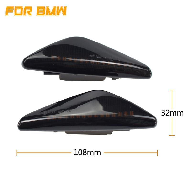 2pcs LED Dynamic Side Marker Turn Signal Light Indicator Flowing Flash For BMW X3 X5 X6 E70 E71 2008-2014 E72 F25
