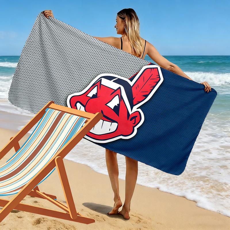 Cleveland Indians Print Beach Towel, Large Soft Quick Dry Towel for Beach Camping Swimming