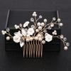 Handmade Gold Crystal Pearl Wedding Hair Combs Hair Accessories for Bridal Headpiece Combs Women Wedding Hair Jewelry Headwear