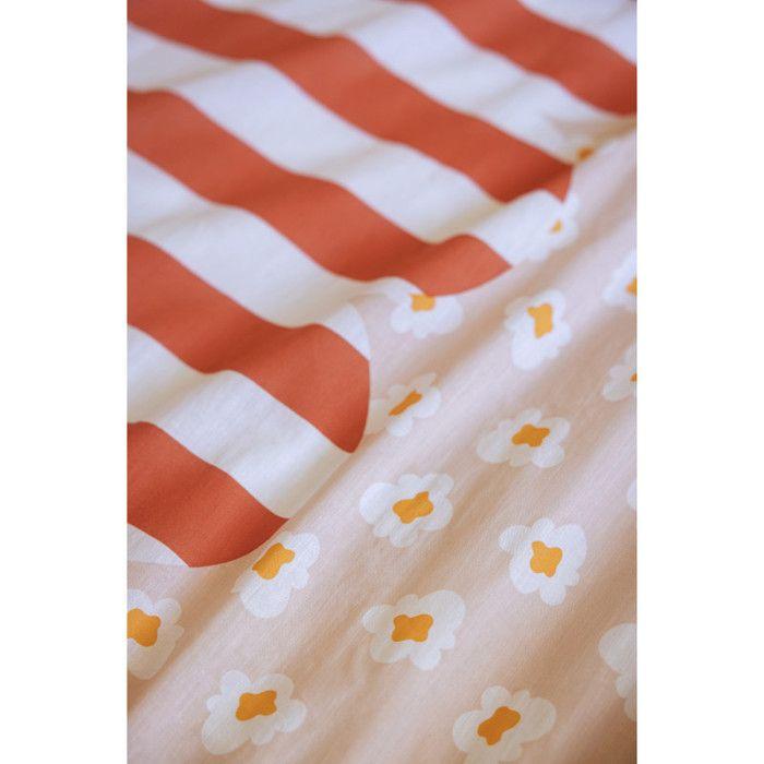 Wendebettwäsche-Set „Fresh Popcorn“, alle Größen, 100 % Baumwolle / 57 Fäden pro Zoll – Bettbezug 240 x 220 cm + 2 Kissenbezüge