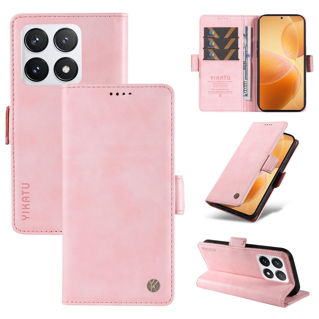 YIKATU YK-007 For Xiaomi 14T Pro Case Side Buckle PU Leather Phone Cover Litchi Texture