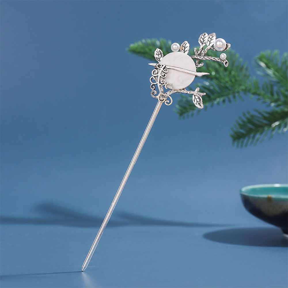 Style Hanfu Headwear Hair Disk Hair Accessories Women Hair Fork Moon Hair Stick Pearl Hairpins
