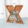 23cm Large Size Twenty-six Letter Piggy Bank Wooden Coin Money Saving Box Jar Coin Storage Box Desktop Ornament Home Decor Craft