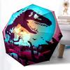 1pc Sturdy 8-Bone Auto Umbrella, Dinosaur Umbrella, Digital Printed, Foldable Umbrella for On-the-Go Outdoor Use