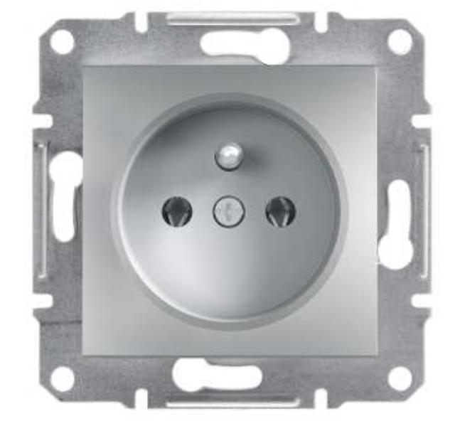 Gniazdo 2P+Pe Bez Ramki, Aluminium Eph2800161
