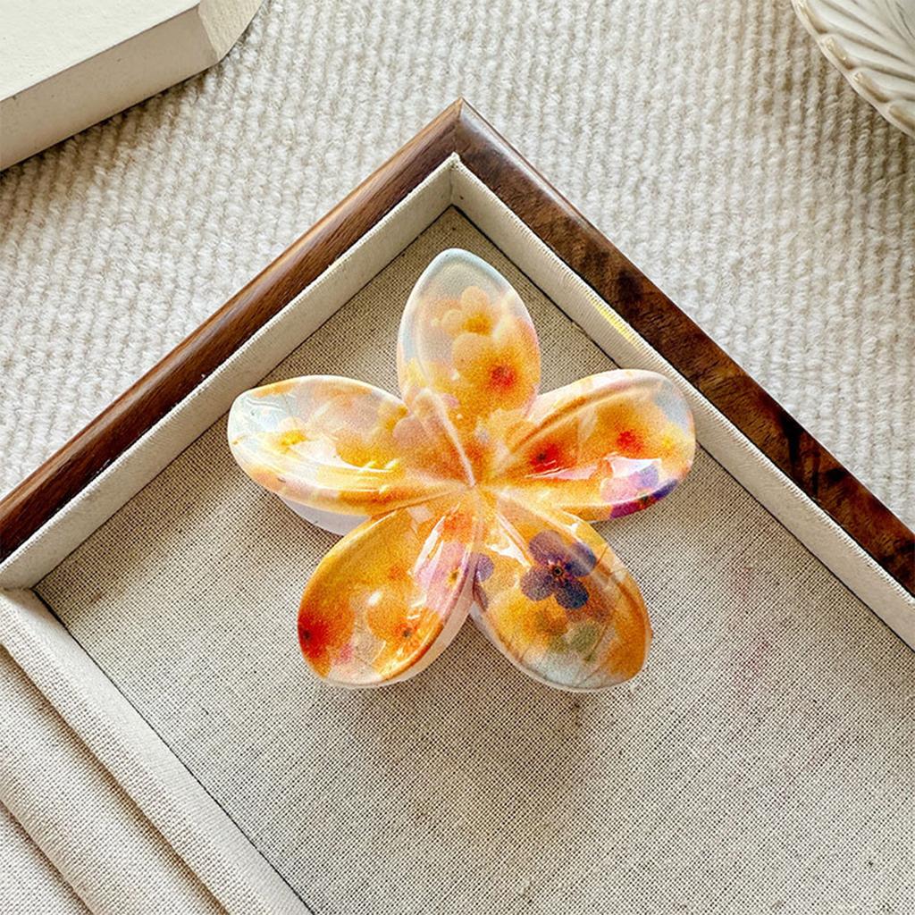 Clipsuri de păr cu flori Hawaii de 8 cm pentru femei, la modă, cu frangipani, tip clește rechin, agrafă de păr cu flori strălucitoare, accesorii de păr pentru fete