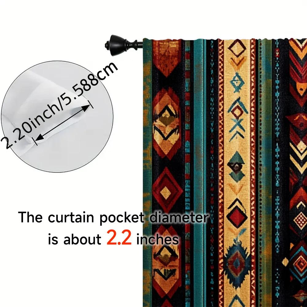 Flat Window Curtains Ethnic Tribes Arrow Versatile Polyester Without Electricity Family Party Decoration Home Use Set Of 2 Made