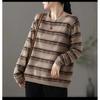 Autumn Winter Sweater Long Sleeved Casual Round Neck Pullover Knitted Sweater Loose Slimming Striped Minimalist Pullovers & Long Sleeves (women’s)