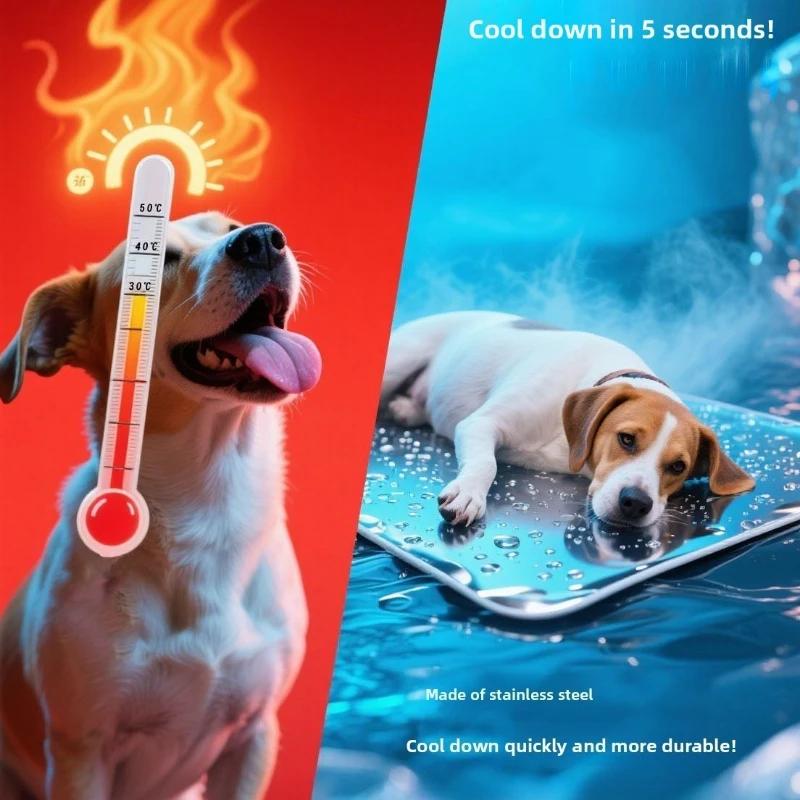 Small pet heatstroke prevention aluminum plate cooling pad, summer heat dissipation board for dogs, rabbits, Totoro, guinea pigs