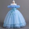 Girls Kids Princess Long Tulle Dress Birthday Party Formal Occasion Dress