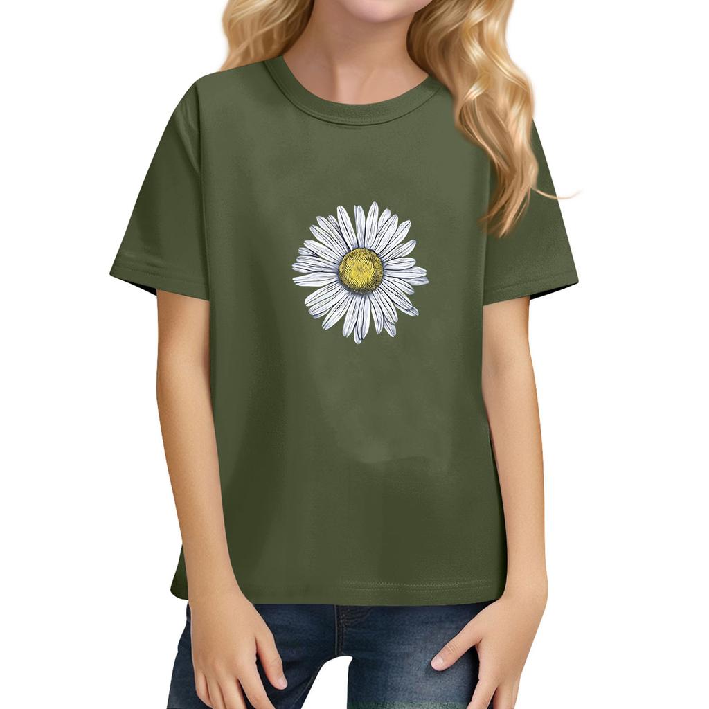 Children's Daily Casual Short-sleeved Color Tops T-shirt