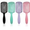 Kunststoffe Anti Klit Haarbürste Rosa/Grün/Lila/Schwarz Haar Kopfhaut Kamm Kopfhaut Massage Kamm Frauen