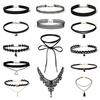 Minimalistisches europäisches & amerikanisches Lolita Spitzen Choker Halskettenset für Damen