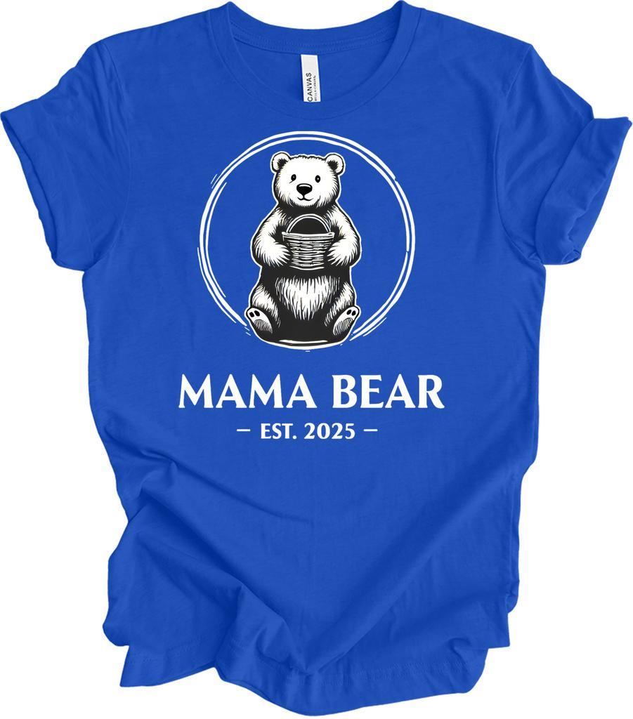 Mama Bear T-Shirt - Cute Bear Design, Est. 2025