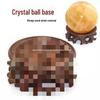 Gourd Crystal Ball Wooden Base Handcrafted Round Concave Stand