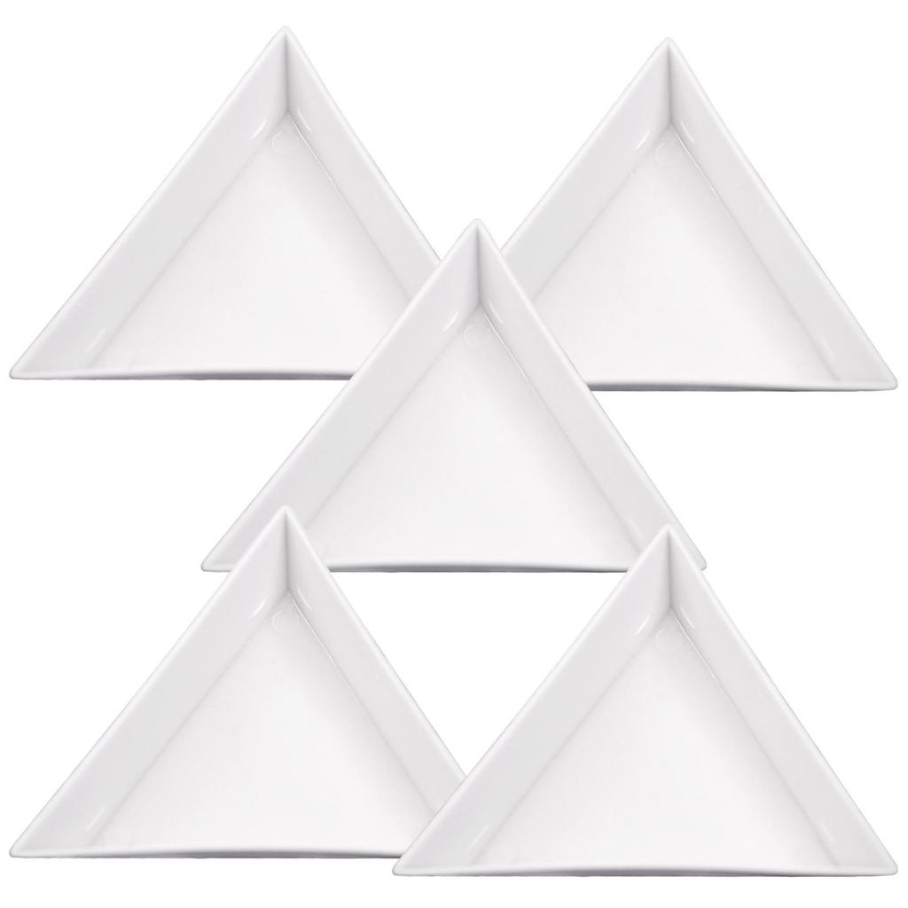 5/10/20Pcs Plastic Triangle Nail Tray Nail Art Rhinestone Glitter Box Plate Tray Holder Storage Container Manicure Tools