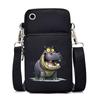 Funny Animals Personality Printing Black Oblique Span Small Bag Multifunctional Casual Portable Mobile Phone Bag