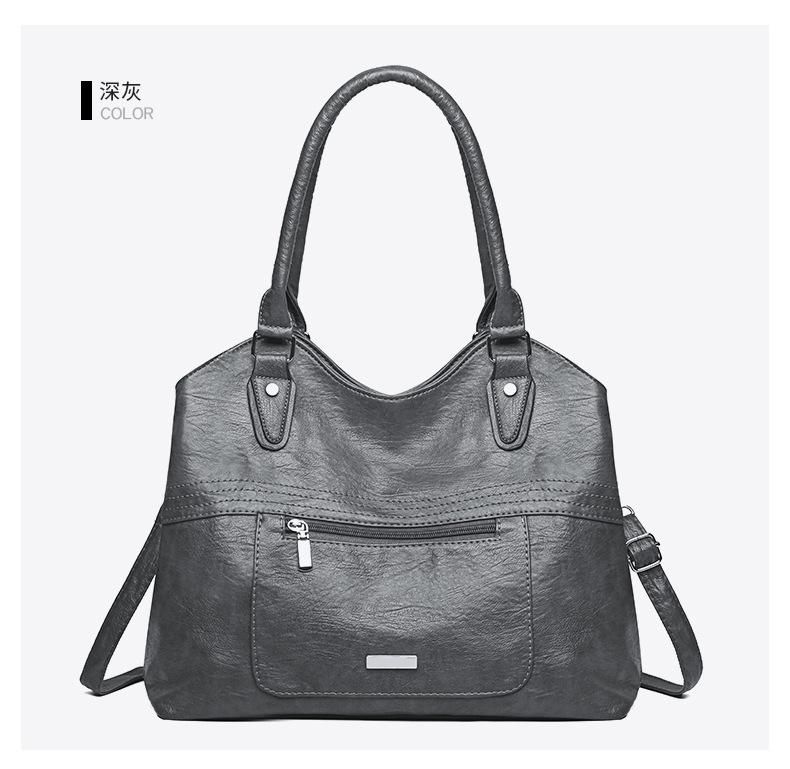 Single Shoulder Mom Girl Large Capacity Soft Leather Casual Bag Trendy Crossbody Handbag