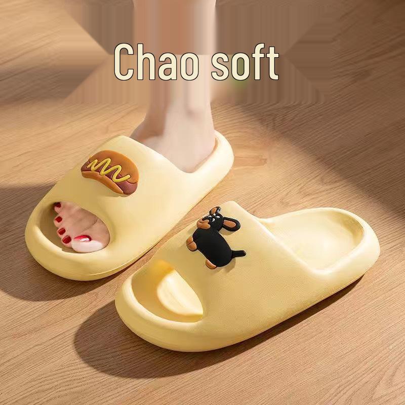 Women's Cute Hot Dog EVA Non-Slip Summer Slippers - Clog-Style, Versatile, and Casual