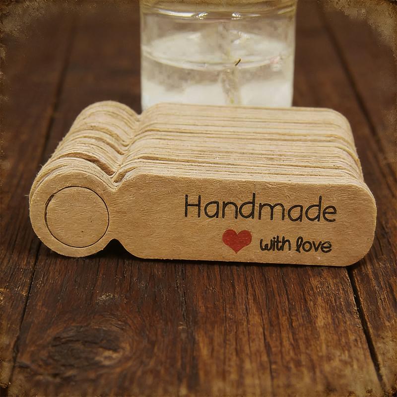 100Pcs/Lot Price Tags Kraft Paper Lables For Diy Jewelry Retail Price Tags Handmade Clothes Size Tags Store Hang Lables