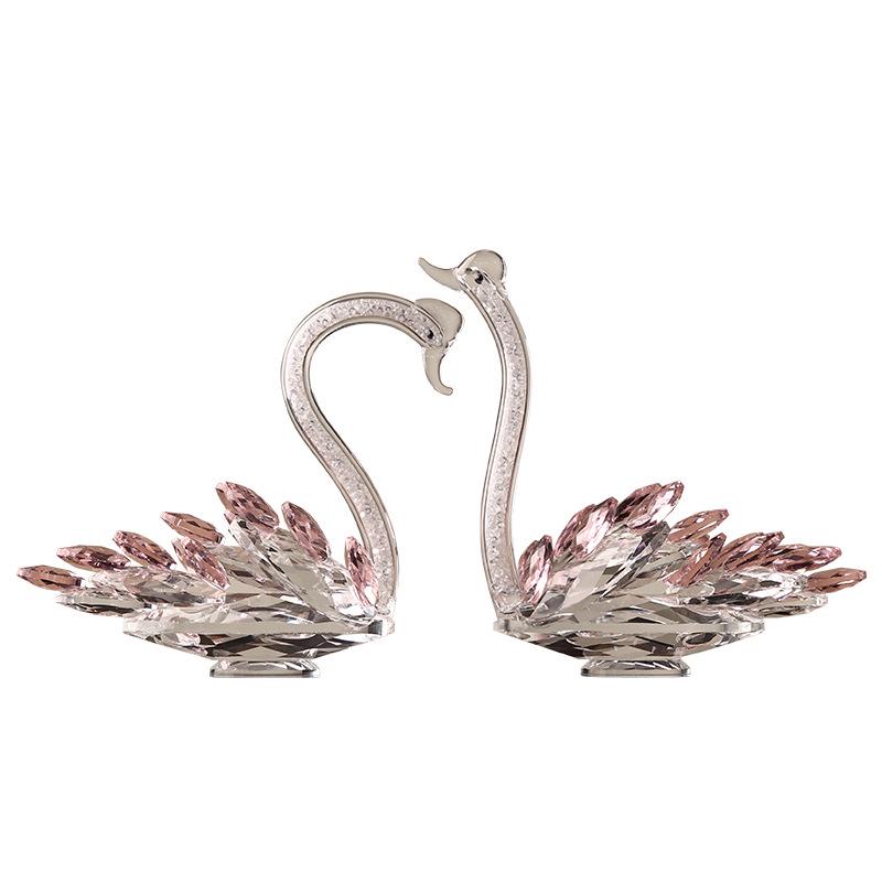 Swan Crystal Wedding Souvenir - Elegant Decor Gift for Couples & Friends