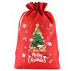 8pcs Christmas Linen Drawstring Bags for Children Christmas Apple Bags Christmas Eve Drawstring Gift Bags