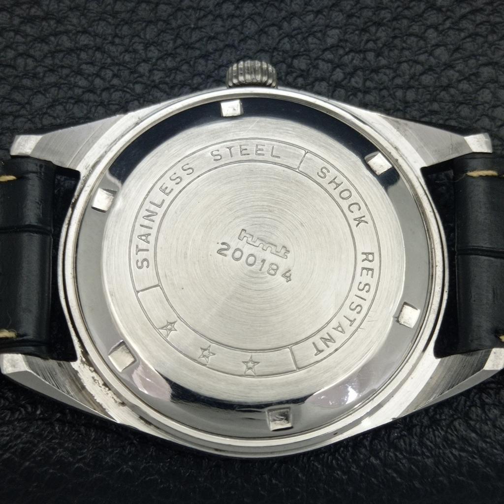 HAND-WINDING VINTAGE HMT JANATA INDIAN MENS BLACK COLOR DIAL WATCH a700100-5 R201-a700100