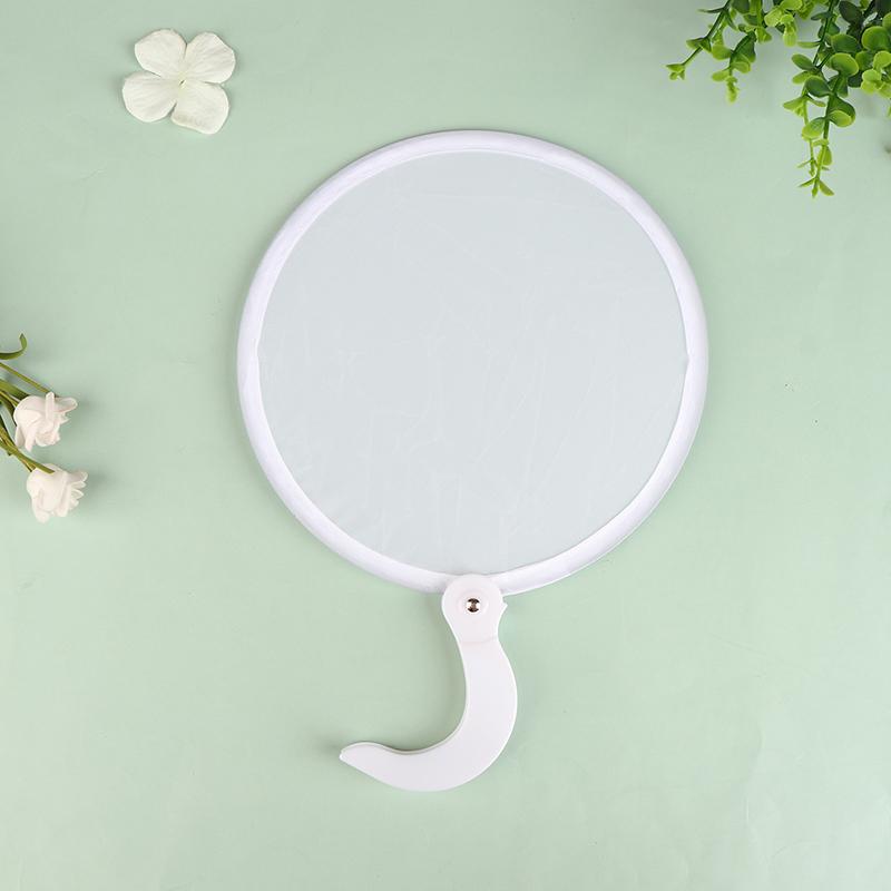 1Pc Portable Foldable Blank Round Fans Simple Summer Mini Handheld Fan Decoration Crafts Diy Dance Painting Decorative Fan