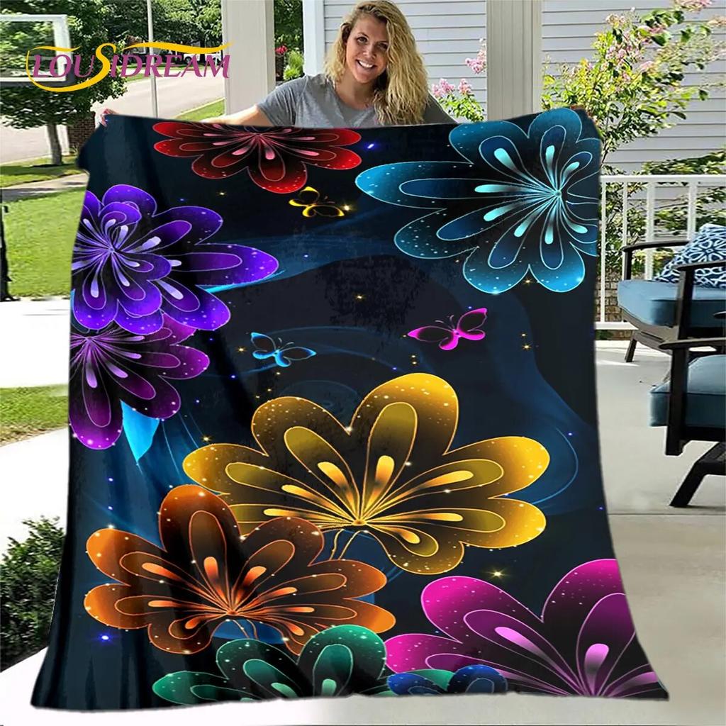 Newest 3D Rose Flower Sunflower Blanket,Flannel Blanket Throw Blanket,Sherpa Warm Blanket for Living Room Bedroom Beds Sofa Gift