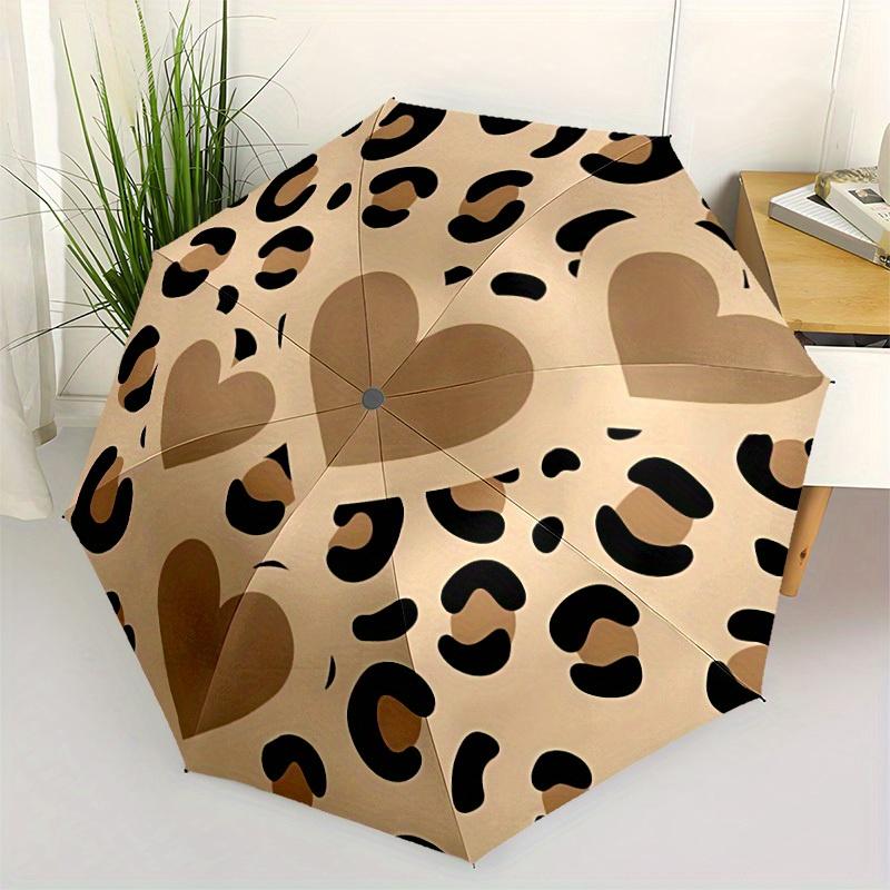 1pc Leopard PrintAutomatic Open/close, All-Season Portable Folding Umbrella for Friends, Travel, Everyday, Events, Durable Frame Yy250806094